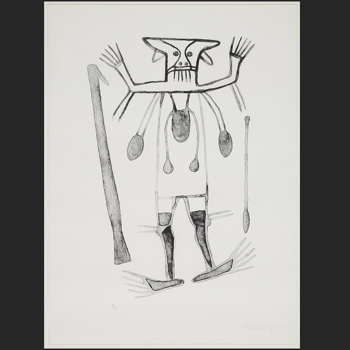 Untitled [figure, throwing stick, nulla nulla]