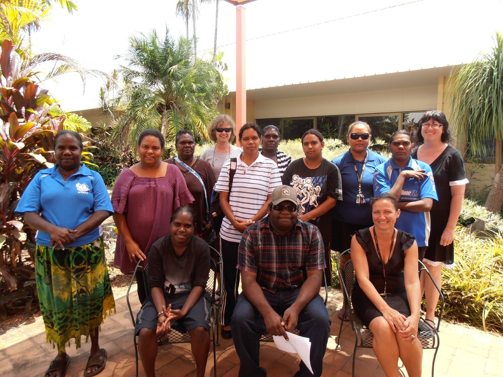 Students at CDU with staff