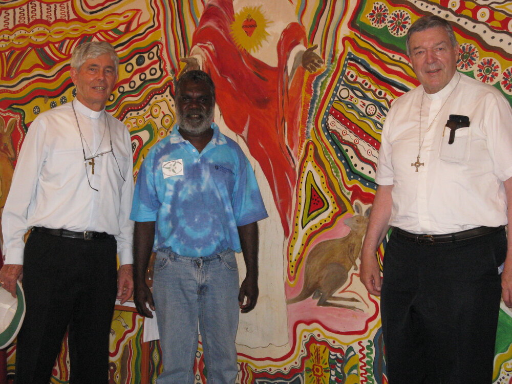 Bishop Hurley, Tobias Nganbe,  Cardinal Pell,  Wadeye 2008