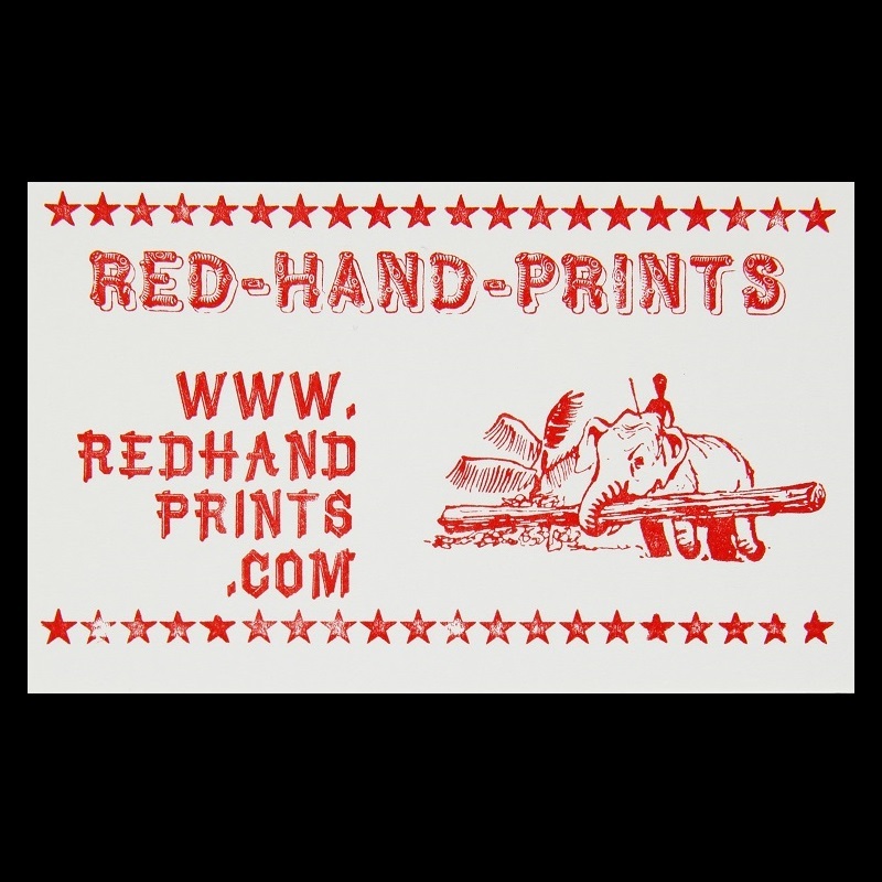 Untitled (Red Hand Print calling card)