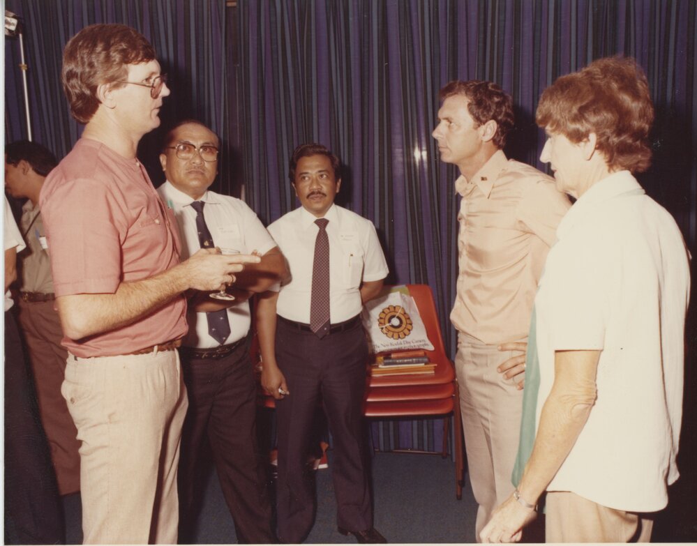 On right: Marshall Perron, Nan Giese