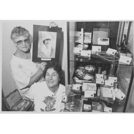 Cecelia Batterham (left) and Janie Mason with a nursing display