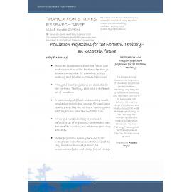 Population Projections for the Northern Territory - an uncertain future 