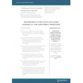 Retirement intentions of older nurses in the Northern Territory
