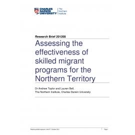 Assessing the effectiveness of skilled migrant programs for the Northern Territory