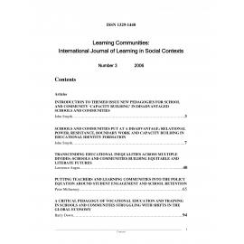 Learning Communities: International Journal of Learning in Social Contexts - Number 3, December 2006