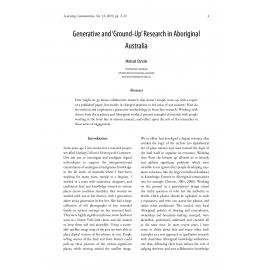 Generative and 'Ground-Up' Research in Aboriginal Australia