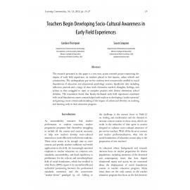 Teachers Begin Developing Socio-Cultural Awareness in Early Field Experiences