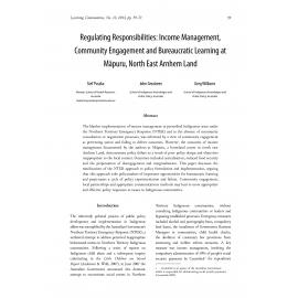 Regulating Responsibilities: Income Management, Community Engagement and Bureaucratic Learning at Mäpuru, North East Arnhem Land