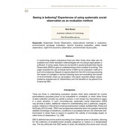 Seeing is believing? Experiences of using systematic social observation as an evaluation method