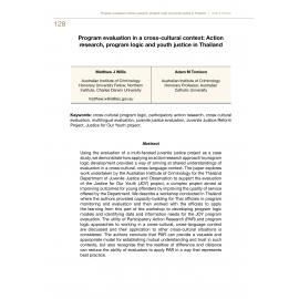 Program evaluation in a cross-cultural context: Action research, program logic and youth justice in Thailand