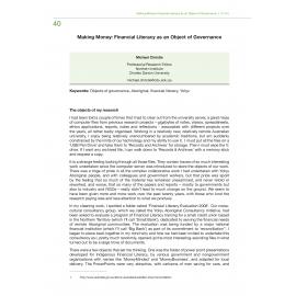Making Money: Financial Literacy as an Object of Governance