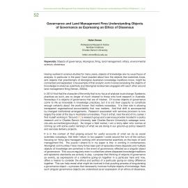Governance and Land Management Fires Understanding Objects of Governance as Expressing an Ethics of Dissensus