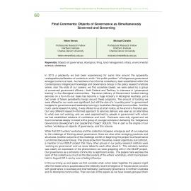 Final Comments: Objects of Governance as Simultaneously Governed and Governing