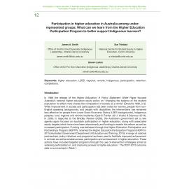 Participation in higher education in Australia among under-represented groups:  What can we learn from the Higher Education Participation Program to better support Indigenous learners?
