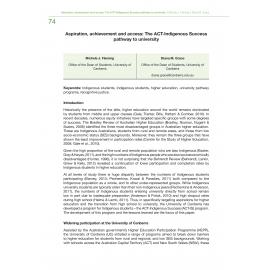 Aspiration, achievement and access: The ACT-Indigenous Success pathway to university