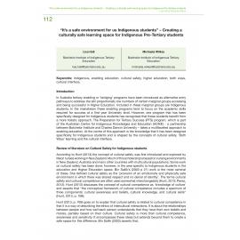 “It’s a safe environment for us Indigenous students” – Creating a culturally safe learning space for Indigenous Pre-Tertiary students