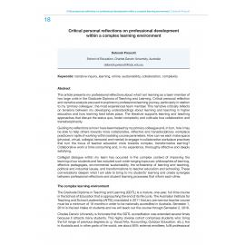 Critical personal reflections on professional development within a complex learning environment