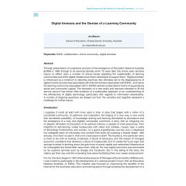 Digital Amnesia and the Demise of a Learning Community