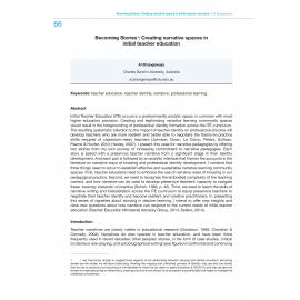 Becoming Stories: Creating narrative spaces in initial teacher education