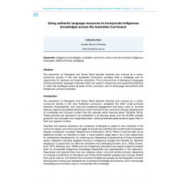 Using authentic language resources to incorporate Indigenous knowledges across the Australian Curriculum