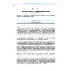 Book Review: Leading and Managing Indigenous Education in the Postcolonial World