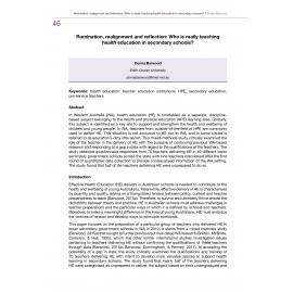 Rumination, realignment and reflection: Who is really teaching health education in secondary schools?