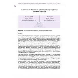 A review of the literature on inclusive pedagogy in physical education 2005-2015