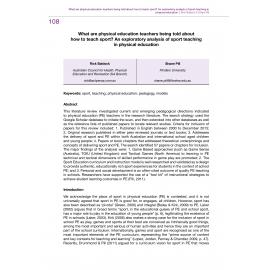 What are physical education teachers being told about how to teach sport? An exploratory analysis of sport teaching in physical education
