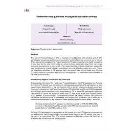 Pedometer step guidelines for physical education settings