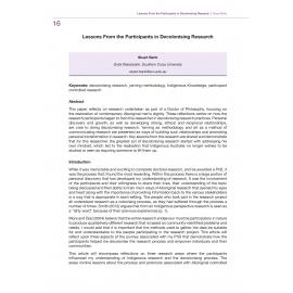 Lessons From the Participants in Decolonising Research