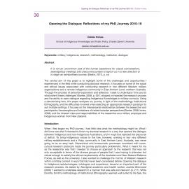 Opening the Dialogue: Reflections of my PhD Journey 2010-16