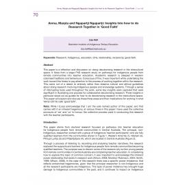 Anma, Marpla and Ngapartji Ngapartji: Insights Into how to do Research Together in ‘Good Faith’