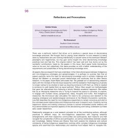 Reflections and Provocations