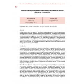Researching together: Reflections on ethical research in remote Aboriginal communities