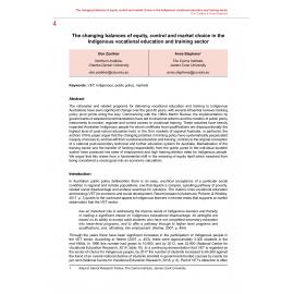 The changing balances of equity, control and market choice in the Indigenous vocational education and training sector