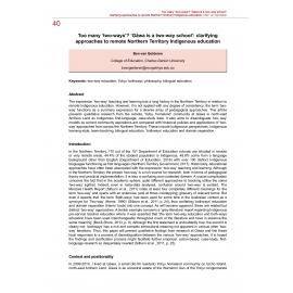 Too many ‘two-ways’? ‘Gäwa is a two-way school’: clarifying approaches to remote Northern Territory Indigenous education