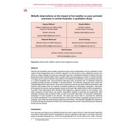 Midwife observations on the impact of hot weather on poor perinatal outcomes in central Australia: a qualitative study