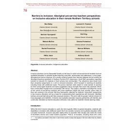 Barriers to inclusion: Aboriginal pre-service teachers’ perspectives on inclusive education in their remote Northern Territory schools