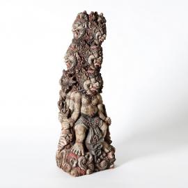 Untitled [a tiang agung pedestal with a seven-faced standing Rawana]