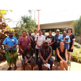 Students at CDU with staff