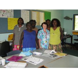 Roberta Dharruyngu, Rita Rirrngul, Marcus Lacey, Susanne Hume, Helen Nungalurr