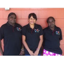 GOO students Wadeye, Claudette Bunduck, Miriam Curwen-Walker, Freda Bunduck