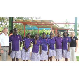 CDU lecturers Greg Smith, Therese Kersten GOO students
