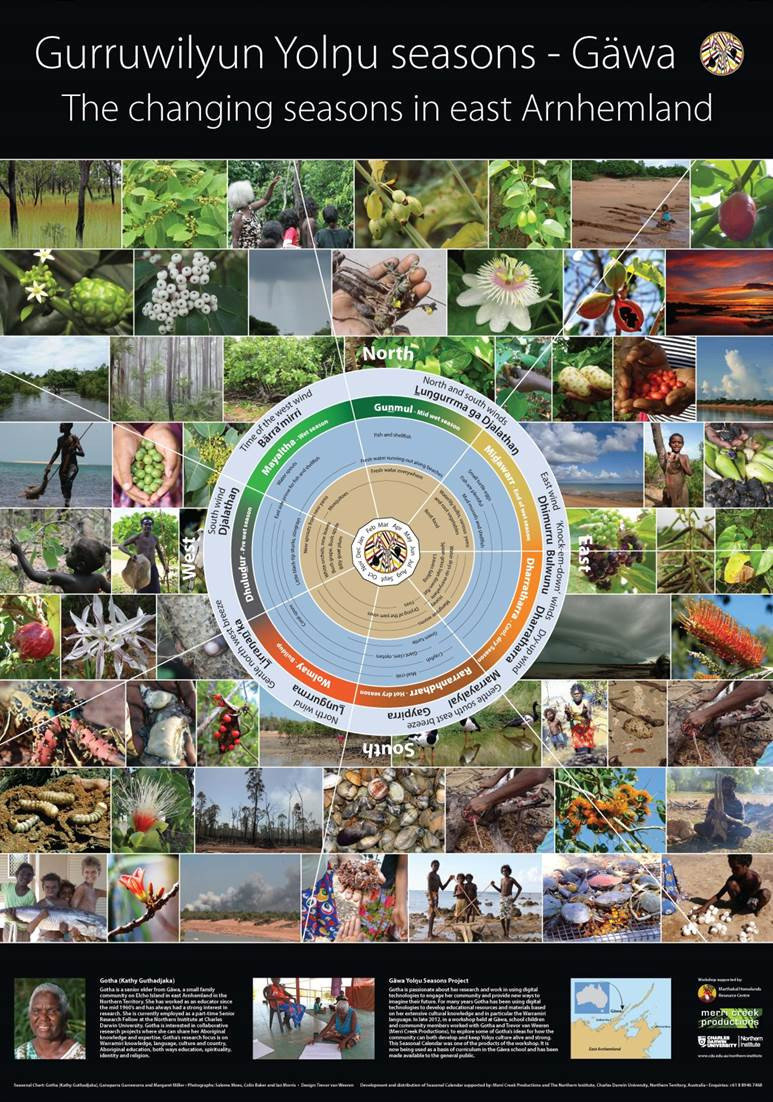 GURRUWILYUN YOLNU SEASONS - GAWA POSTER: THE CHANGING SEASONS IN EAST ARNHEMLAND